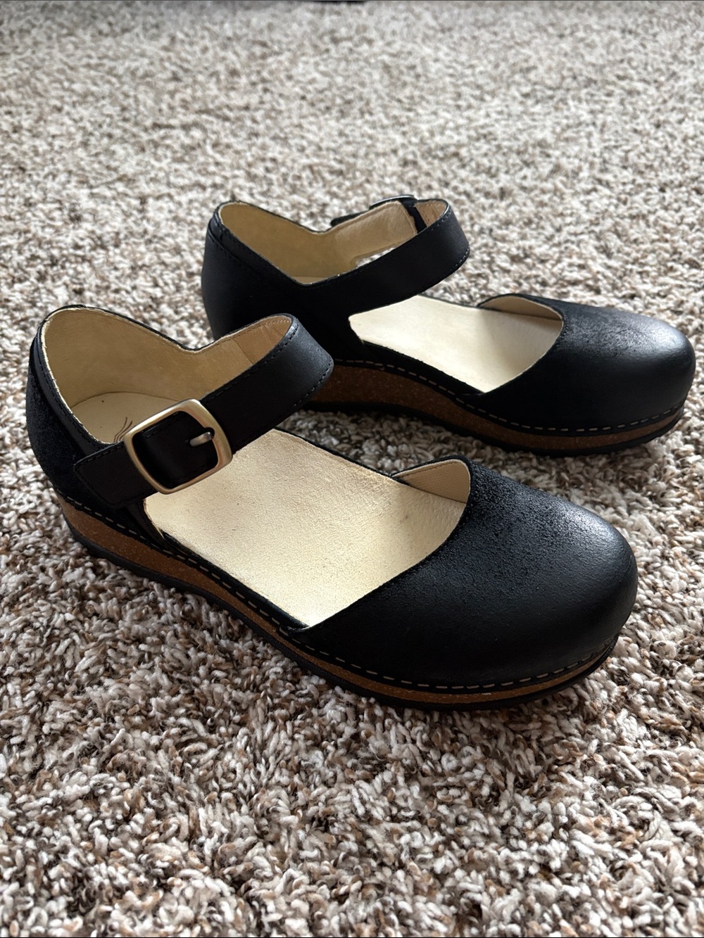 Dansko Mary Janes with low heel and Velcro buckle strap